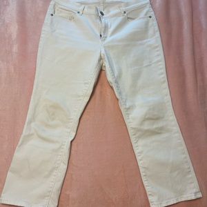 LOFT white crop jeans